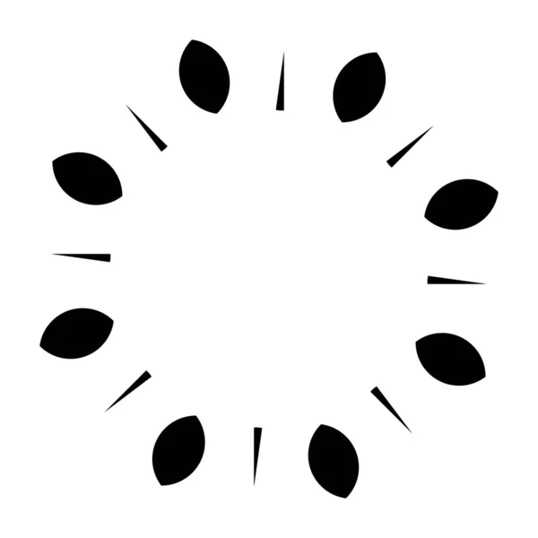 镜像圆形曼陀罗 抽象几何圆环图标 鱼群矢量图解 剪贴画 — 图库矢量图片