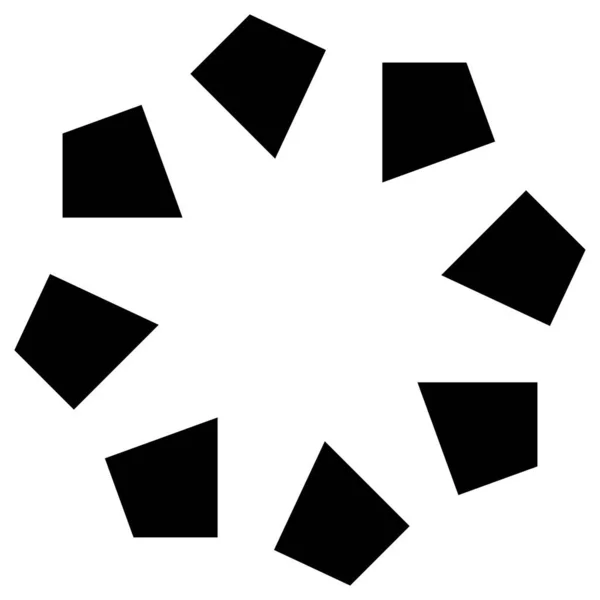Mándala Circular Simétrico Espejo Motivo Icono Círculo Geométrico Abstracto Símbolo — Vector de stock