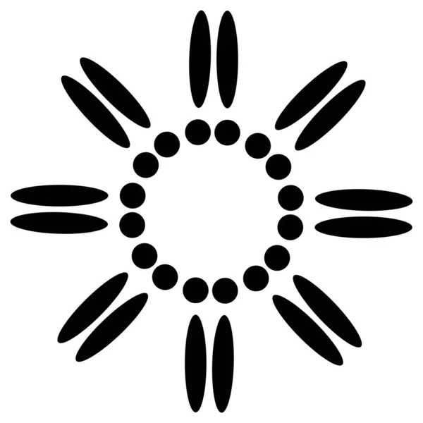 Simmetrico Specchio Mandala Circolare Motivo Astratto Icona Del Cerchio Geometrico — Vettoriale Stock