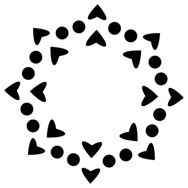 対称性 鏡面円形マンダラ モチーフ抽象幾何学的サークルアイコン シンボル 株式ベクトルイラスト クリップアートグラフィック — ストックベクタ