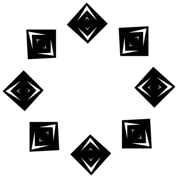 Symmetrisches Gespiegeltes Kreisförmiges Mandala Motiv Abstraktes Geometrisches Kreis Symbol Symbol — Stockvektor