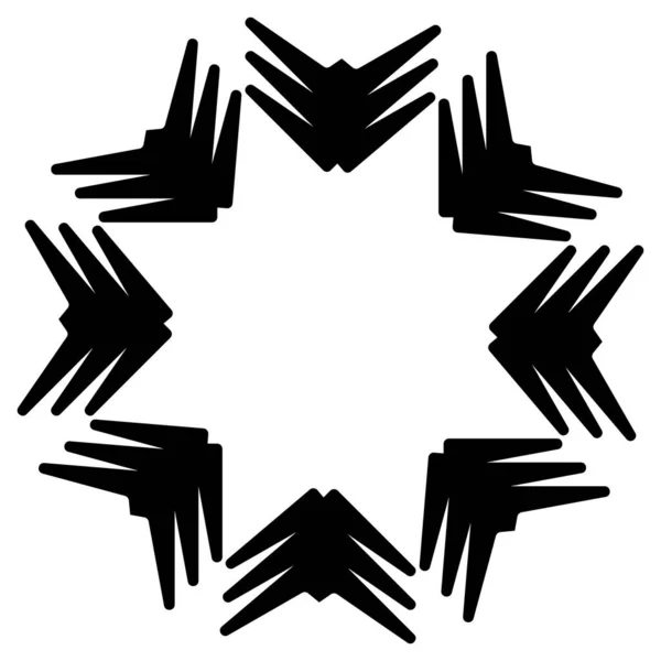 Simetrik Aynalı Dairesel Mandala Motif Soyut Geometrik Daire Simgesi Sembol — Stok Vektör