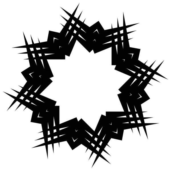 Mandala Circulaire Symétrique Motif Abstrait Icône Cercle Géométrique Symbole Illustration — Image vectorielle