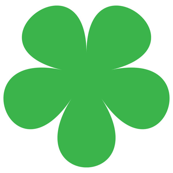 Простой цветок, лепестки, иконка и символ силуэта листьев растений - векторная иллюстрация запасов, клип-арт-графика