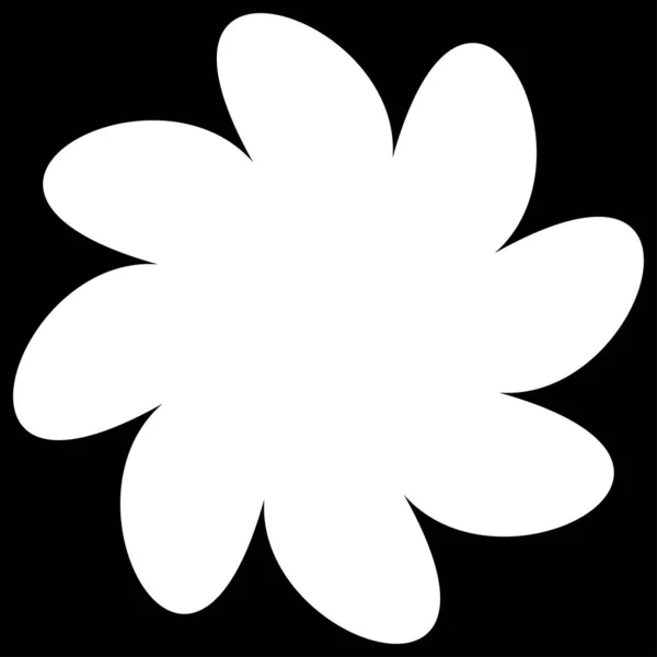 Yksinkertainen Kukka Terälehdet Kasvi Lehtiä Siluetti Kuvake Symboli Varastossa Vektori — vektorikuva