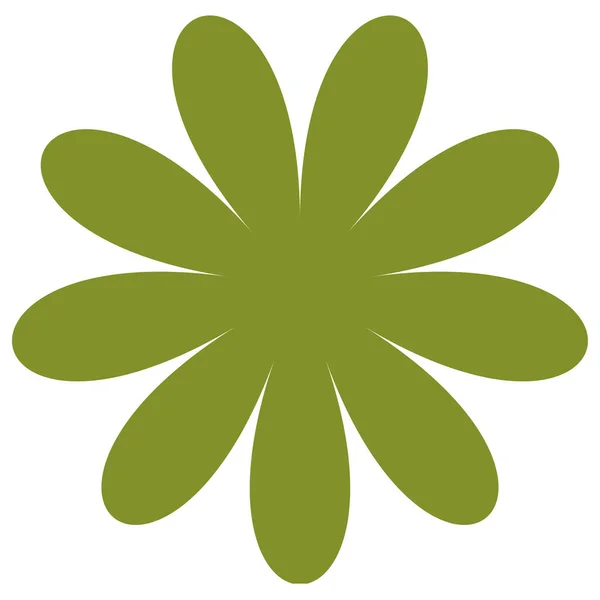 Jednoduchá Květina Okvětní Lístky Silueta Symbol Rostlinného Listu Stock Vektorová — Stockový vektor