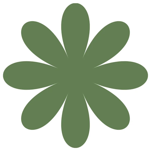Fiore Semplice Petali Icona Simbolo Della Silhouette Delle Foglie Vegetali — Vettoriale Stock