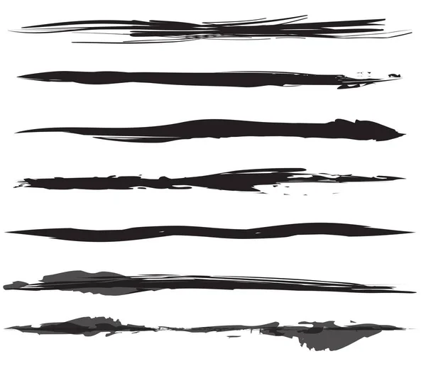 Grunge Grunge Pinceladas Efeito Pintura Texturizado Pincel Mão Livre Linhas —  Vetores de Stock