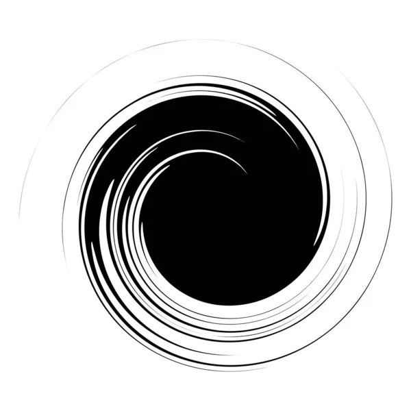 Giro Giratorio Espiral Forma Vórtice Elemento Circular Líneas Radiales Con — Vector de stock