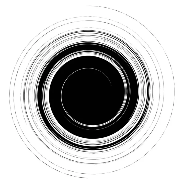 Gire Espiral Forma Vórtice Elemento Linhas Circulares Radiais Com Efeito — Vetor de Stock