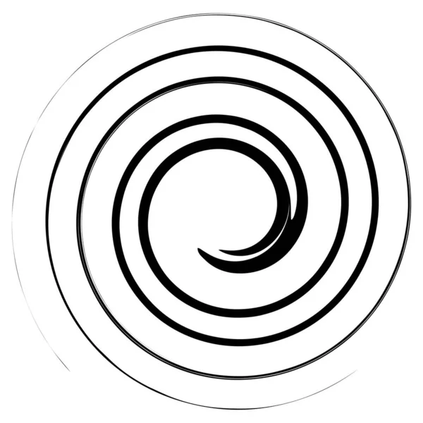 Gire Espiral Forma Vórtice Elemento Linhas Circulares Radiais Com Efeito — Vetor de Stock
