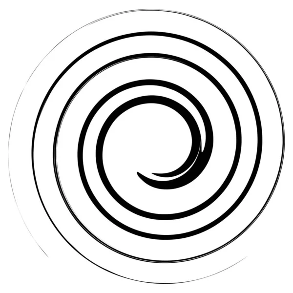 Giro Giratorio Espiral Forma Vórtice Elemento Circular Líneas Radiales Con — Vector de stock