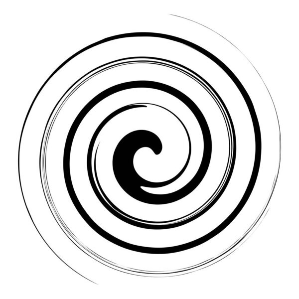 Swirl twirl, spiral, vortex shape. Circular, radial lines element with rotation effect - stock vector illustration, clip-art graphics