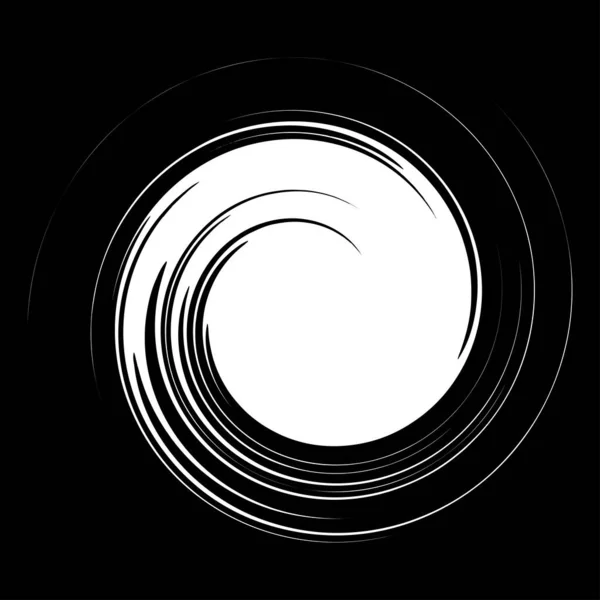 Swirl Twirl Spiral Vortex Shape Circular Radial Lines Element Rotation — Stock Vector