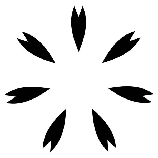 Motif Art Circulaire Radial Mandala Géométrique Noir Icône Motif Silhouette — Image vectorielle