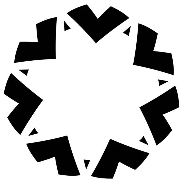 Dairesel Dairesel Sanat Modeli Siyah Geometrik Mandala Motif Simgesi Siluet — Stok Vektör