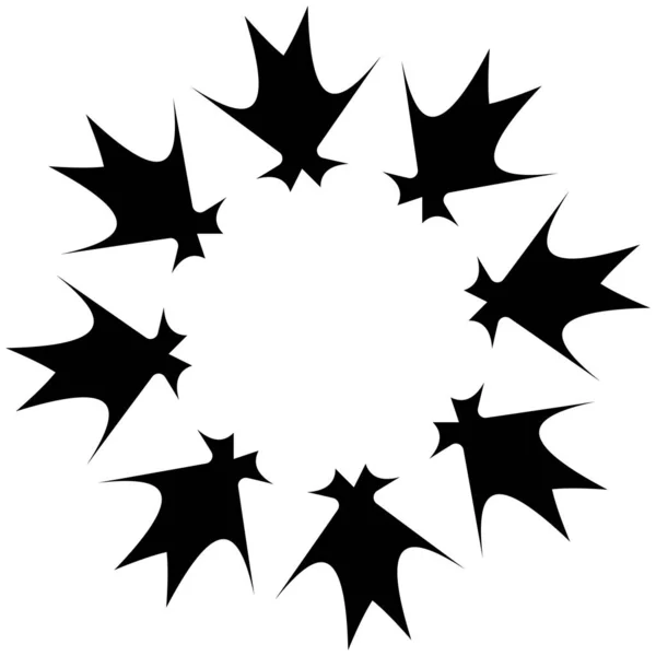Patrón Arte Circular Radial Mandala Geométrico Negro Icono Motivo Silueta — Vector de stock