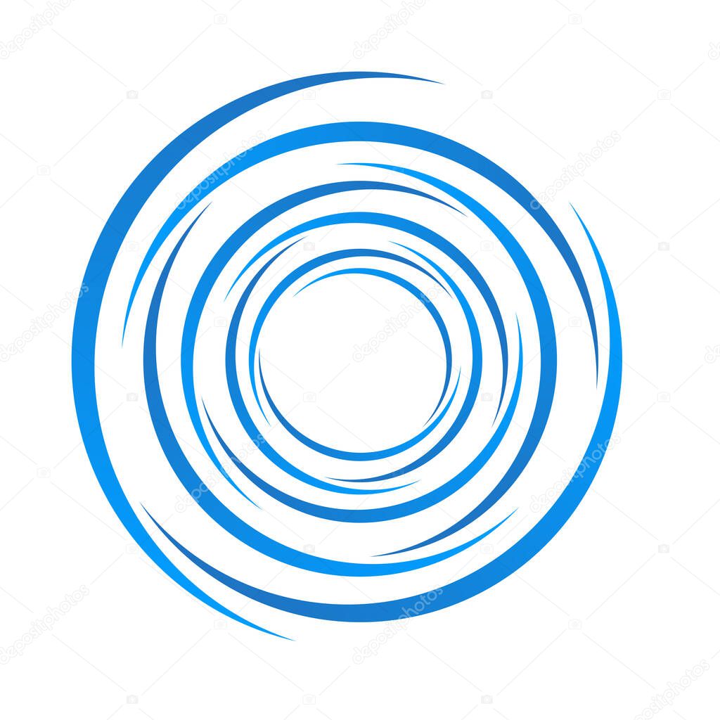 Spiral, swirl, twirl. Rotating segmented circle, circular swoosh circle design element, icon vector - stock vector illustration, clip-art graphics