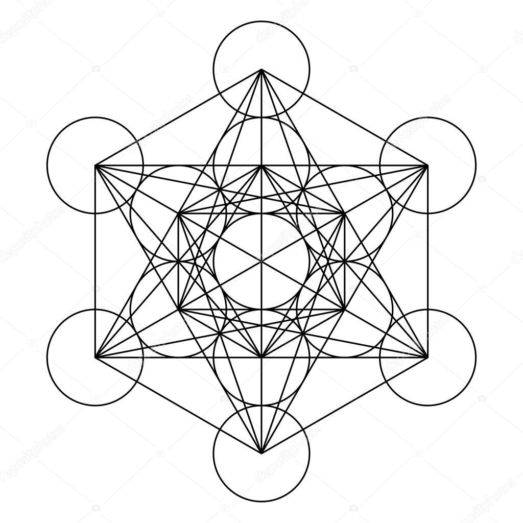 Geometric formation, icon, symbol. Vector illustration with abstract geometry