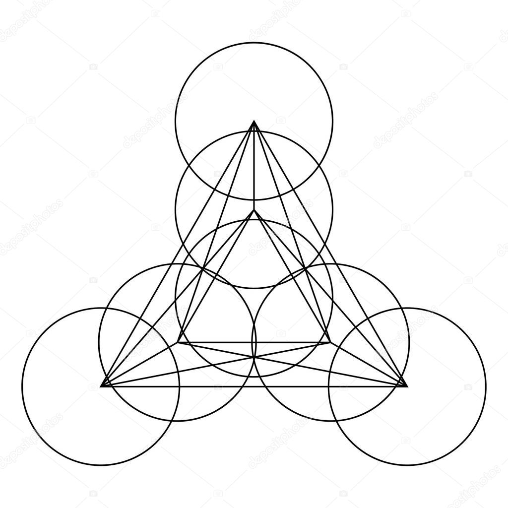 Geometric formation, icon, symbol. Vector illustration with abstract geometry