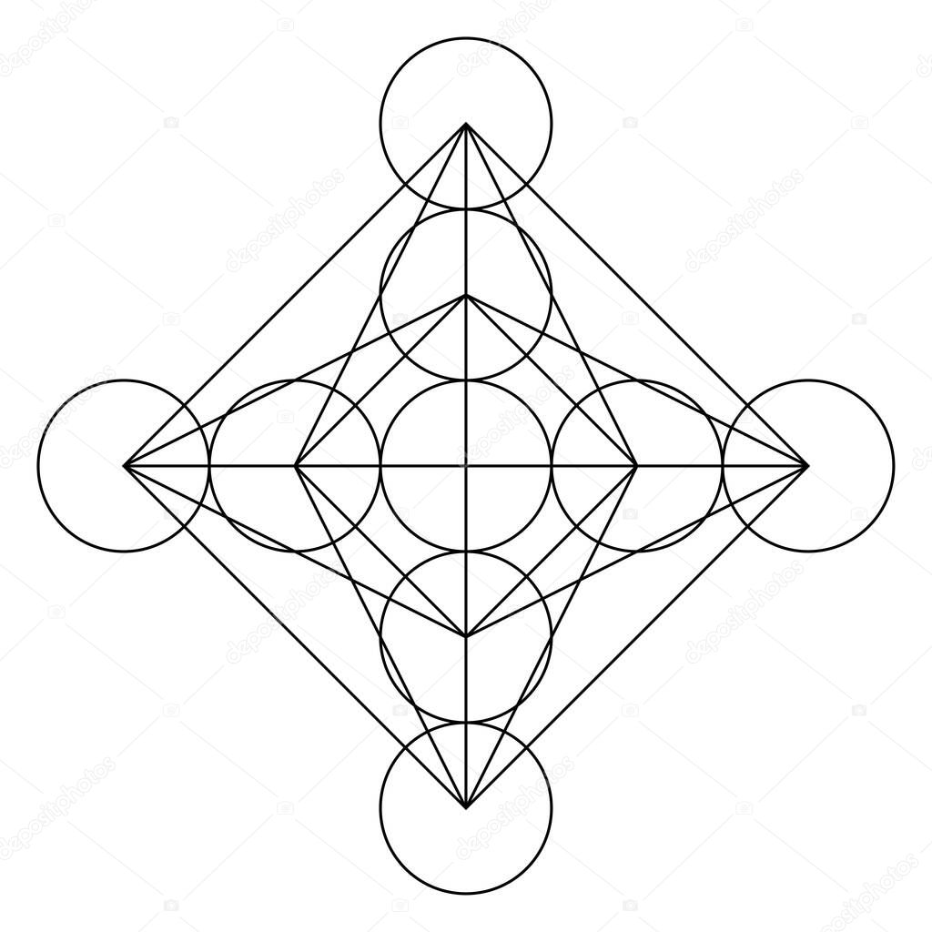 Geometric formation, icon, symbol. Vector illustration with abstract geometry