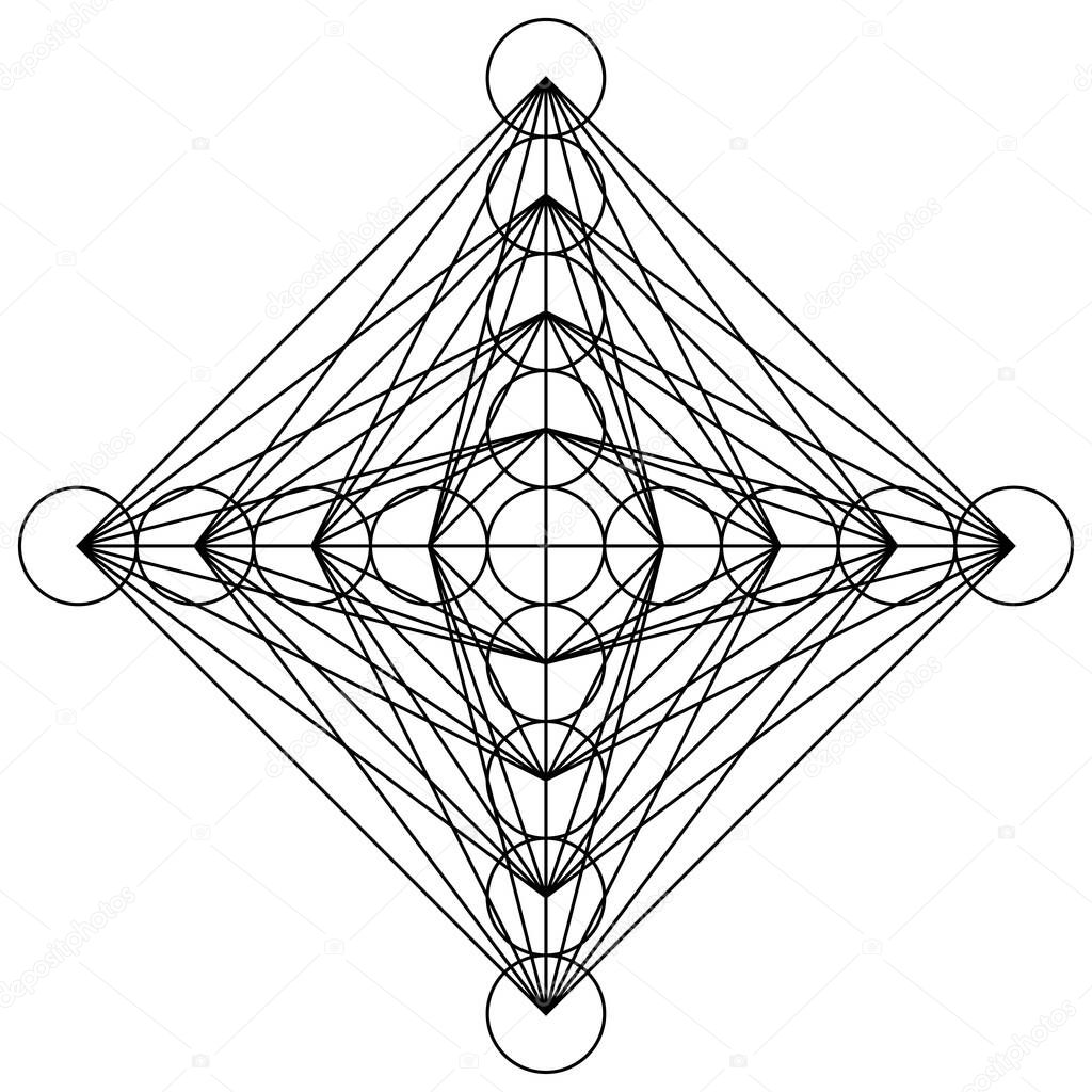 Geometric formation, icon, symbol. Vector illustration with abstract geometry
