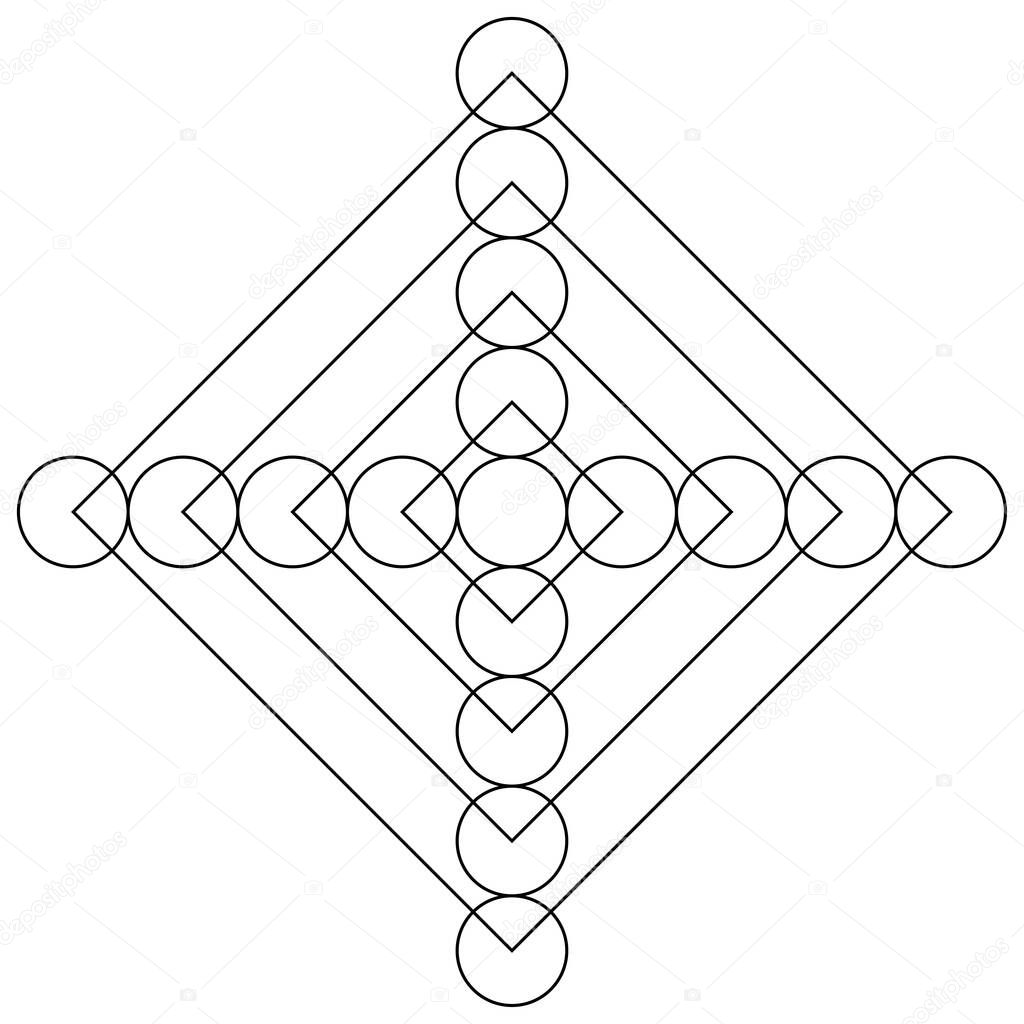 Geometric formation, icon, symbol. Vector illustration with abstract geometry