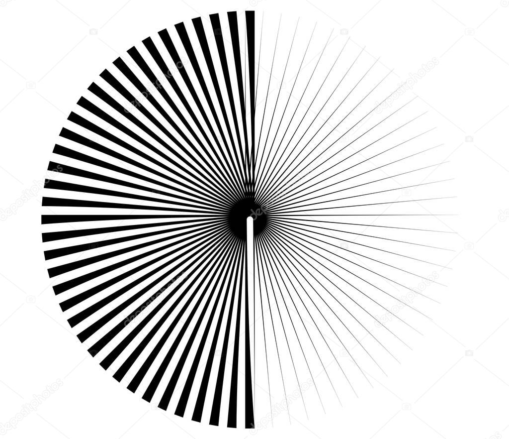 Radial, radiating lines, stripes design element - stock vector illustration, clip-art graphics