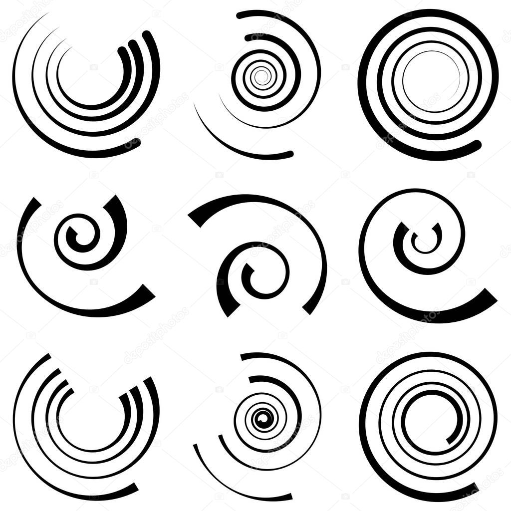 Spiral, swirl, twirl shape. vortex, helix icon, symbol