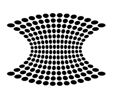 Çember mozaik, ızgara, bozulma ve deformasyon etkisi.