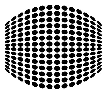 Çember mozaik, ızgara, bozulma ve deformasyon etkisi.