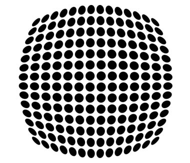 Çember mozaik, ızgara, bozulma ve deformasyon etkisi.