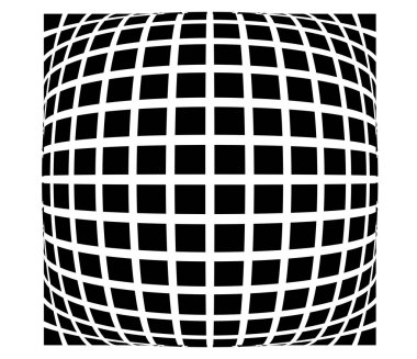 Kare mozaik, şebeke, bozulma ve deformasyon etkisi. Soyut geometrik vektör - stok vektör illüstrasyonu, klip- sanat grafikleri