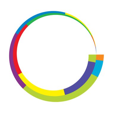 Soyut daire grafiği. Geometrik daire, halka tasarım elementi. Dairesel, eşmerkezli açısal şekil simgesi, sembol