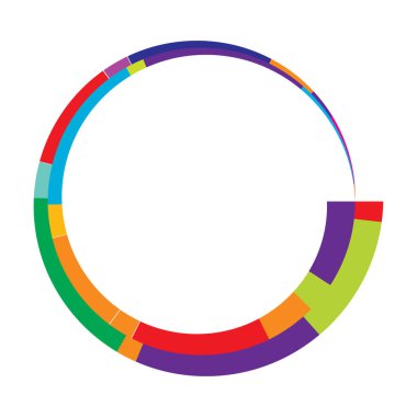 Soyut daire grafiği. Geometrik daire, halka tasarım elementi. Dairesel, eşmerkezli açısal şekil simgesi, sembol