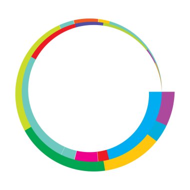 Soyut daire grafiği. Geometrik daire, halka tasarım elementi. Dairesel, eşmerkezli açısal şekil simgesi, sembol