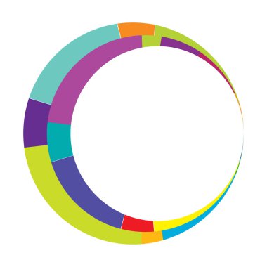 Soyut daire grafiği. Geometrik daire, halka tasarım elementi. Dairesel, eşmerkezli açısal şekil simgesi, sembol