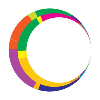 Soyut daire grafiği. Geometrik daire, halka tasarım elementi. Dairesel, eşmerkezli açısal şekil simgesi, sembol