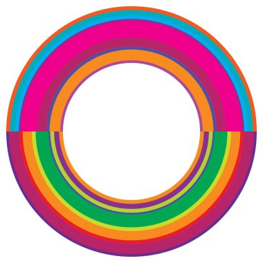 Soyut daire grafiği. Geometrik daire, halka tasarım elementi. Dairesel, eşmerkezli açısal şekil simgesi, sembol