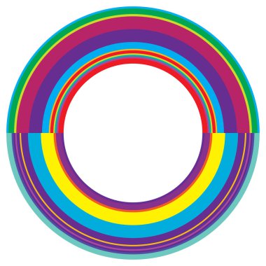Soyut daire grafiği. Geometrik daire, halka tasarım elementi. Dairesel, eşmerkezli açısal şekil simgesi, sembol