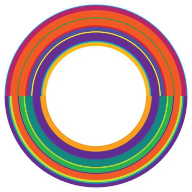 Soyut daire grafiği. Geometrik daire, halka tasarım elementi. Dairesel, eşmerkezli açısal şekil simgesi, sembol