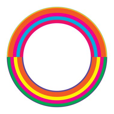 Soyut daire grafiği. Geometrik daire, halka tasarım elementi. Dairesel, eşmerkezli açısal şekil simgesi, sembol