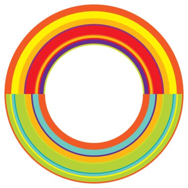 Soyut daire grafiği. Geometrik daire, halka tasarım elementi. Dairesel, eşmerkezli açısal şekil simgesi, sembol