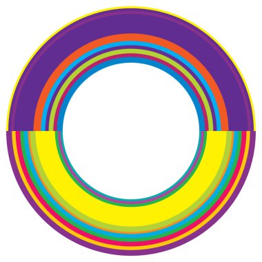 Soyut daire grafiği. Geometrik daire, halka tasarım elementi. Dairesel, eşmerkezli açısal şekil simgesi, sembol