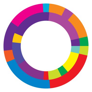 Soyut daire grafiği. Geometrik daire, halka tasarım elementi. Dairesel, eşmerkezli açısal şekil simgesi, sembol