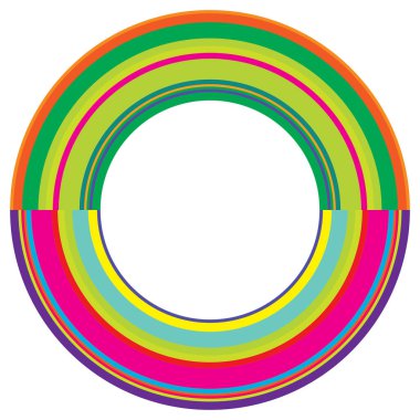 Soyut daire grafiği. Geometrik daire, halka tasarım elementi. Dairesel, eşmerkezli açısal şekil simgesi, sembol