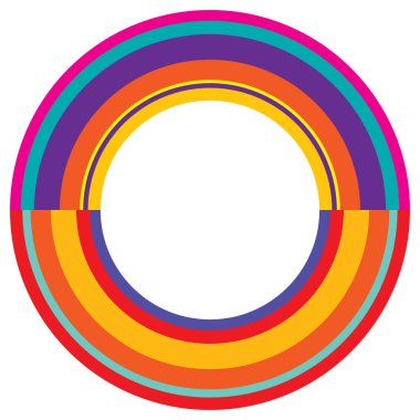 Soyut daire grafiği. Geometrik daire, halka tasarım elementi. Dairesel, eşmerkezli açısal şekil simgesi, sembol