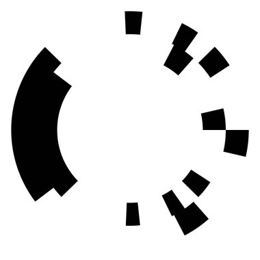 Soyut daire grafiği. Geometrik daire, halka tasarım elementi. Dairesel, eşmerkezli açısal şekil simgesi, sembol