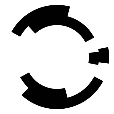 Soyut daire grafiği. Geometrik daire, halka tasarım elementi. Dairesel, eşmerkezli açısal şekil simgesi, sembol