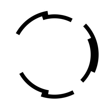 Soyut daire grafiği. Geometrik daire, halka tasarım elementi. Dairesel, eşmerkezli açısal şekil simgesi, sembol